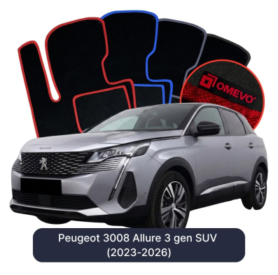 Velurové autokoberce OMEVO pro Peugeot 3008 Allure 3 gen SUV (2023-2026)