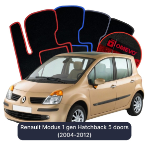 Velurové autokoberce OMEVO pro Renault Modus 1 gen Hatchback 5 dveří (2004-2012)