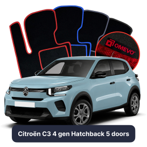 Velurové autokoberce OMEVO pro Citroën C3 4 gen Hatchback 5 dveří (2024-2025)
