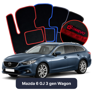 Velurové autokoberce OMEVO pro Mazda 6 GJ 3 gen Kombi (2012-2025)