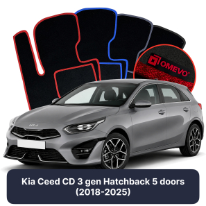 Velurové autokoberce OMEVO pro Kia Ceed CD 3 gen Hatchback 5 dveří (2018-2025)