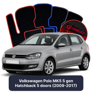 Velurové autokoberce OMEVO pro Volkswagen Polo MK5 5 gen Hatchback 5 dveří (2009-2017)