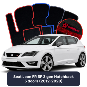Velurové autokoberce OMEVO pro Seat Leon FR 5F 3 gen Hatchback 5 dveří (2012-2020)