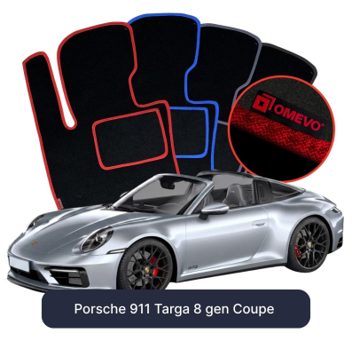 Velurové autokoberce OMEVO pro Porsche 911 Targa 8 gen Kupé (2019-2025)