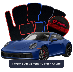 Velurové autokoberce OMEVO pro Porsche 911 Carrera 4S 8 gen Kupé (2019-2025)