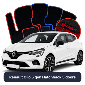 Velurové autokoberce OMEVO pro Renault Clio 5 gen Hatchback 5 dveří (2019-2024)