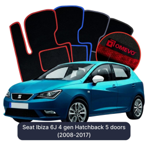 Velurové autokoberce OMEVO pro Seat Ibiza 6J 4 gen Hatchback 5 dveří (2008-2017)