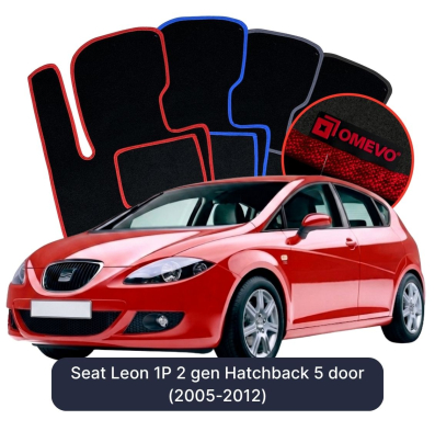 Velurové autokoberce OMEVO pro Seat Leon 1P 2 gen Hatchback 5 dveří (2005-2012)