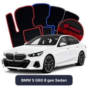Velurové autokoberce OMEVO pro BMW 5 G60 8 gen Sedan (2023-2025)