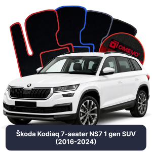 Velurové autokoberce OMEVO pro Škoda Kodiaq 7 místný NS7 1 gen SUV (2016-2024)