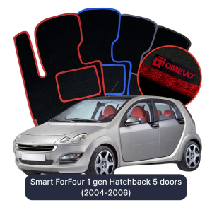 Velurové autokoberce OMEVO pro Smart ForFour 1 gen Hatchback 5 dveří (2004-2006)