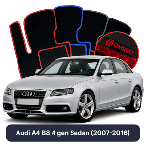 Velurové autokoberce OMEVO pro Audi A4 B8 4 gen Sedan (2007-2016)