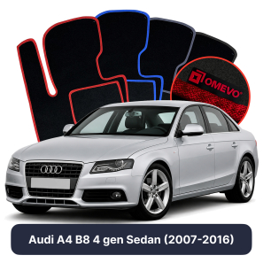 Velurové autokoberce OMEVO pro Audi A4 B8 4 gen Sedan (2007-2016)
