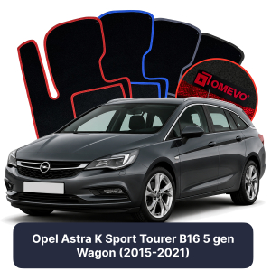 Velurové autokoberce OMEVO pro Opel Astra K Sport Tourer B16 5 gen Kombi (2015-2021)