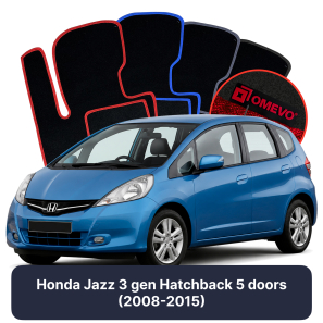 Velurové autokoberce OMEVO pro Honda Jazz 3 gen Hatchback 5 dveří (2008-2015)