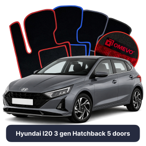 Velurové autokoberce OMEVO pro Hyundai I20 3 gen Hatchback 5 dveří (2020-2025)