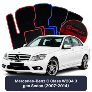 Velurové autokoberce OMEVO pro Mercedes-Benz C Třída W204 3 gen Sedan (2007-2014)