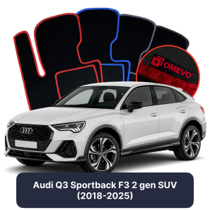 Velurové autokoberce OMEVO pro Audi Q3 Sportback F3 2 gen SUV (2018-2025)