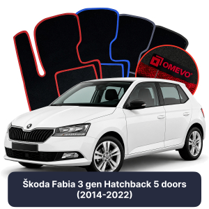 Velurové autokoberce OMEVO pro Škoda Fabia 3 gen Hatchback 5 dveří (2014-2022)