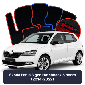 Velurové autokoberce OMEVO pro Škoda Fabia 3 gen Hatchback 5 dveří (2014-2022)