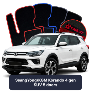 Velurové autokoberce OMEVO pro SsangYong Korando 4 gen SUV 5 dveří (2019-2025)