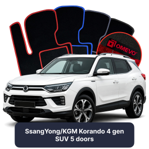 Velurové autokoberce OMEVO pro SsangYong Korando 4 gen SUV 5 dveří (2019-2025)