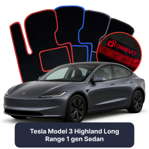 Velurové autokoberce OMEVO pro Tesla Model 3 Highland Long Range 1 gen Sedan (2022-2025)