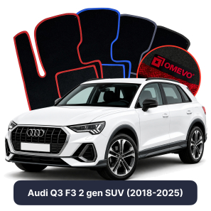 Velurové autokoberce OMEVO pro Audi Q3 F3 2 gen SUV (2018-2025)