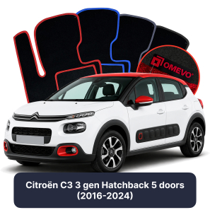 Velurové autokoberce OMEVO pro Citroën C3 3 gen Hatchback 5 dveří (2016-2024)