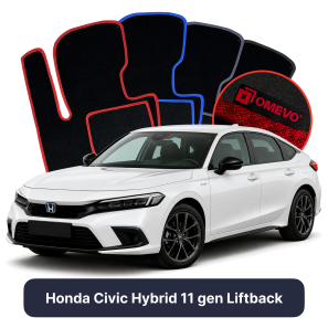 Velurové autokoberce OMEVO pro Honda Civic Hybridní 11 gen Liftback (2021-2025)