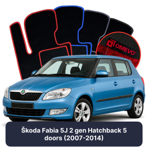 Velurové autokoberce OMEVO pro Škoda Fabia 5J 2 gen Hatchback 5 dveří (2007-2014)