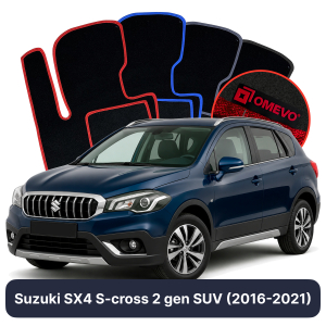 Velurové autokoberce OMEVO pro Suzuki SX4 S-cross 2 gen SUV (2016-2021)