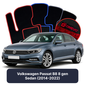 Velurové autokoberce OMEVO pro Volkswagen Passat B8 8 gen Sedan (2014-2022)