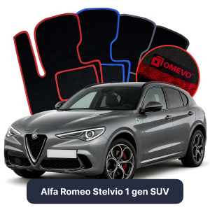 Velurové autokoberce OMEVO pro Alfa Romeo Stelvio 1 gen SUV (2016-2025)