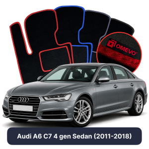 Velurové autokoberce OMEVO pro Audi A6 C7 4 gen Sedan (2011-2018)