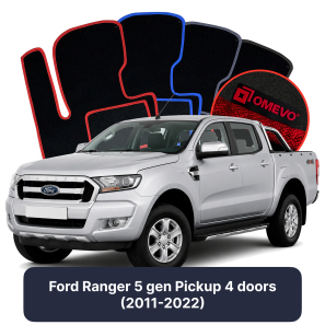 Velurové autokoberce OMEVO pro Ford Ranger 4 gen Pick-up 4 dveře (2011-2023)