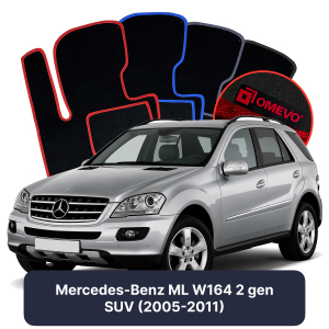 Velurové autokoberce OMEVO pro Mercedes-Benz ML W164 2 gen SUV (2005-2011)