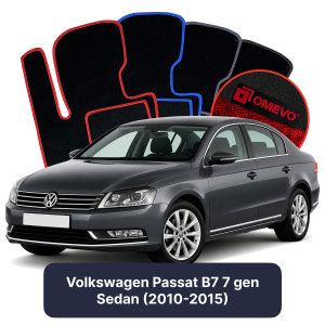 Velurové autokoberce OMEVO pro Volkswagen Passat B7 7 gen Sedan (2010-2015)