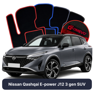 Velurové autokoberce OMEVO pro Nissan Qashqai E-power J12 3 gen SUV (2021-2025)
