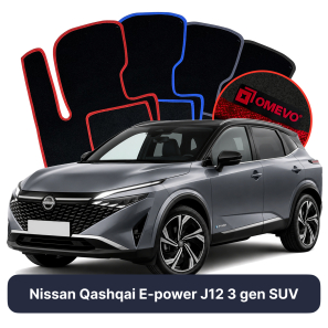 Velurové autokoberce OMEVO pro Nissan Qashqai E-power J12 3 gen SUV (2021-2025)