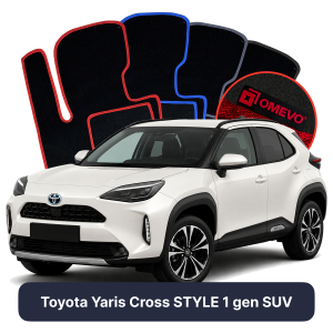 Velurové autokoberce OMEVO pro Toyota Yaris Cross STYLE 1 gen SUV (2020-2025)