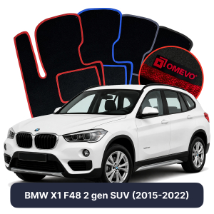 Velurové autokoberce OMEVO pro BMW X1 F48 2 gen SUV (2015-2022)
