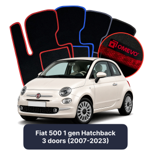 Velurové autokoberce OMEVO pro Fiat 500 1 gen Hatchback 3 dveře (2007-2023)