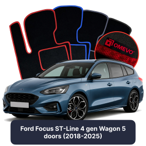 Velurové autokoberce OMEVO pro Ford Focus ST-Line 4 gen Kombi 5 dveří (2018-2025)