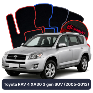 Velurové autokoberce OMEVO pro Toyota RAV 4 XA30 3 gen SUV (2005-2012)
