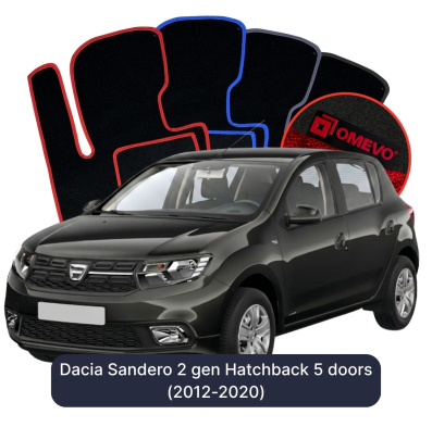 Velurové autokoberce OMEVO pro Dacia Sandero 2 gen Hatchback 5 dveří (2012-2020)