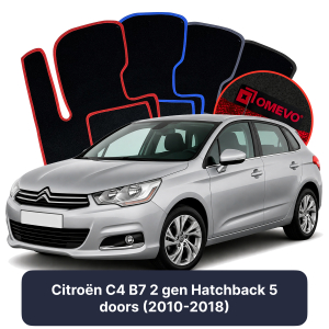 Velurové autokoberce OMEVO pro Citroën C4 B7 2 gen Hatchback 5 dveří (2010-2018)