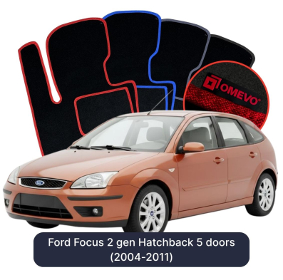 Velurové autokoberce OMEVO pro Ford Focus 2 gen Hatchback 5 dveří (2004-2011)