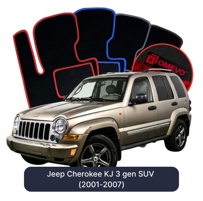 Velurové autokoberce OMEVO pro Jeep Cherokee KJ 3 gen SUV (2001-2007)