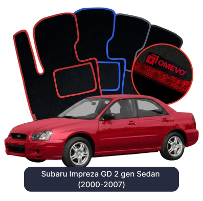 Velurové autokoberce OMEVO pro Subaru Impreza GD 2 gen Sedan (2000-2007)